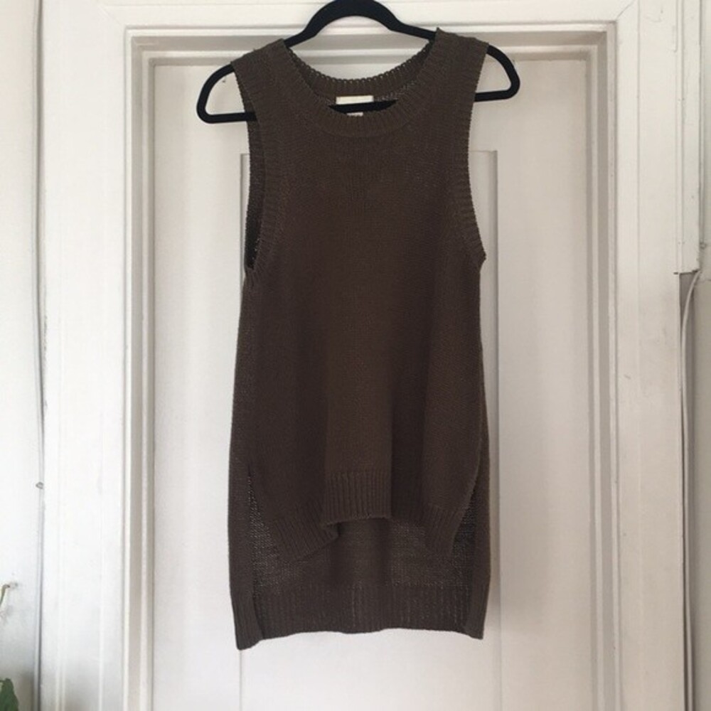 H&M Forrest green Knit sleeveless tank top tunic womens size small